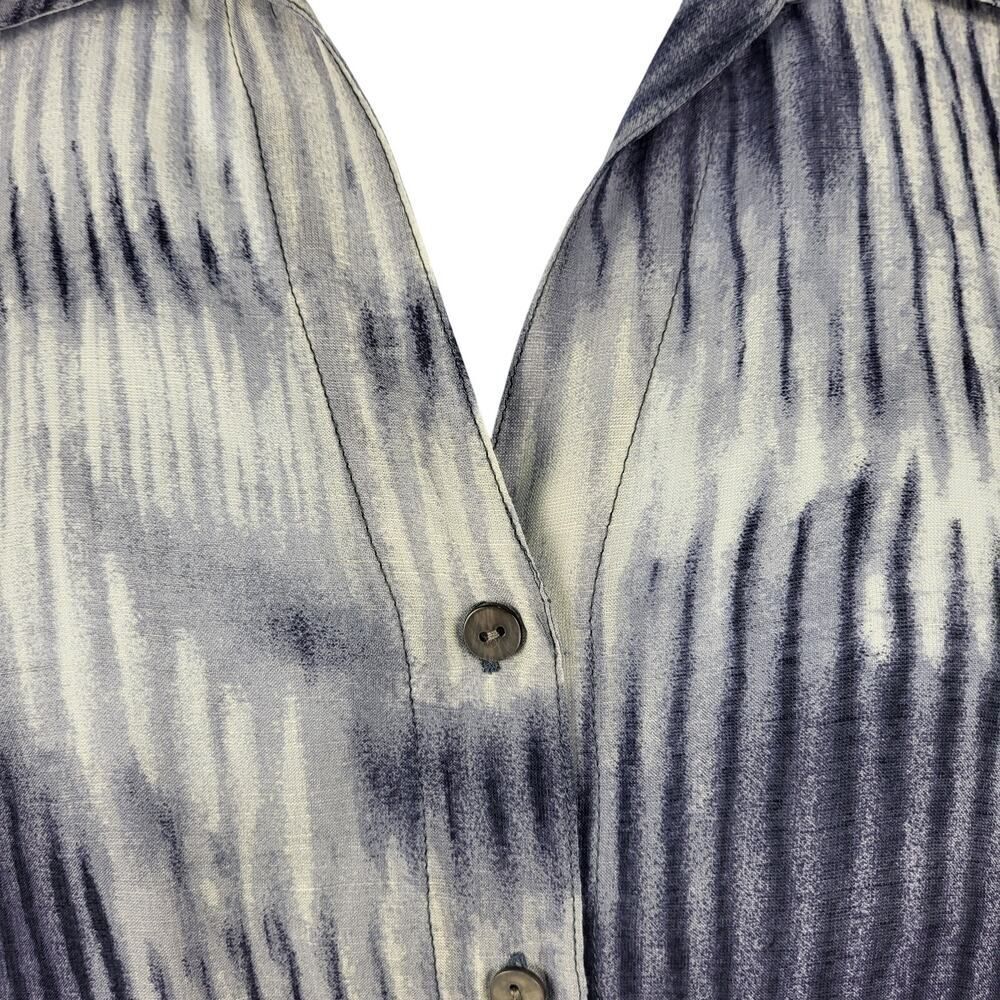 Coldwater Creek X-Large Blue and White Semi-Sheer Linen Tunic or Beach Coverup - Picture 9 of 12